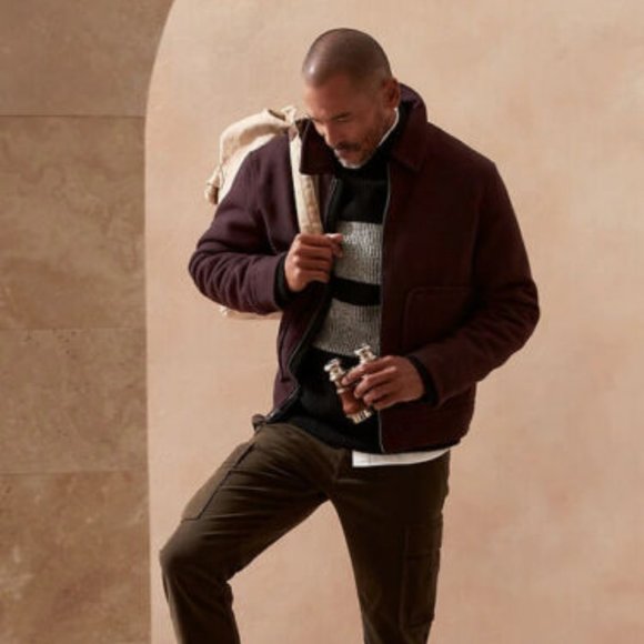 Banana Republic Wool Blend Short Jacket size M Burgundy - Picture 2 of 6